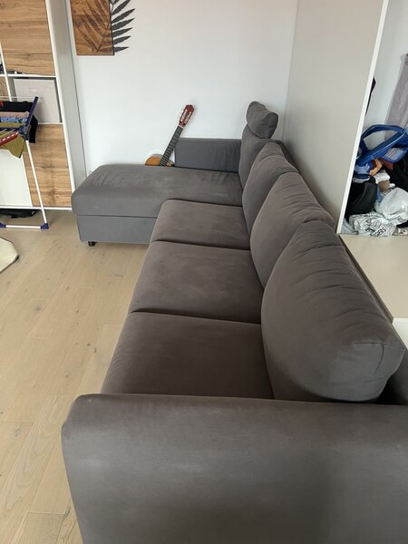 Canapea 4 locuri cu gezlong, Hallarp gri